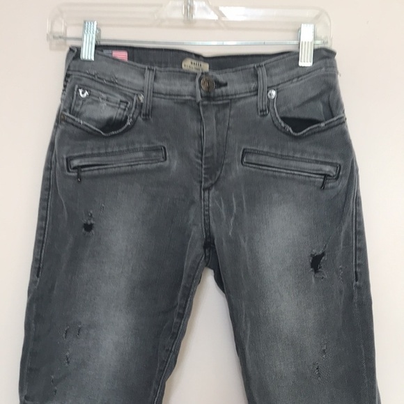 True Religion Women's Mid Rise Halle Biker Skinny Jean Faded Black Size 26 - Picture 3 of 14